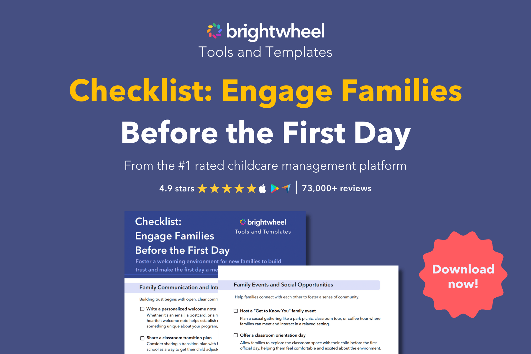 Checklist: Engage Families Before the First Day - brightwheel