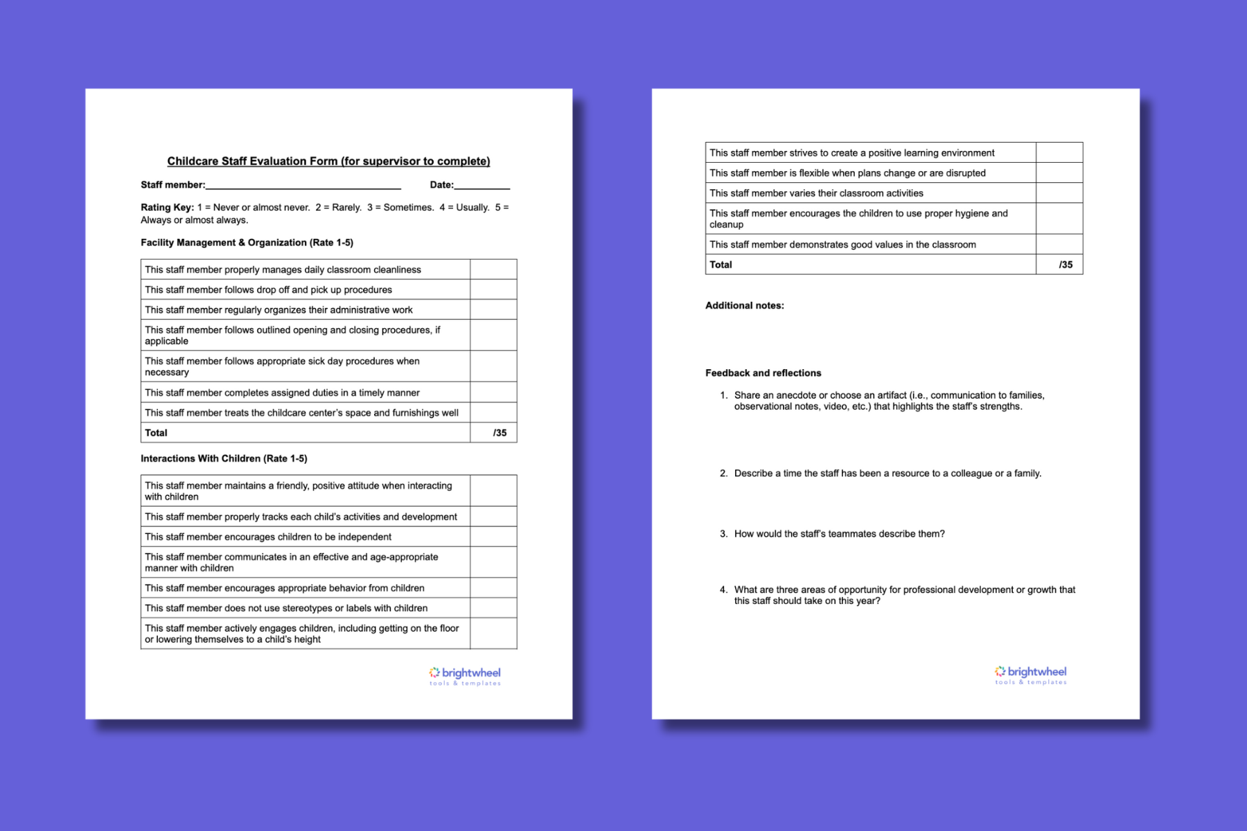 Childcare Staff Evaluation Forms_Interiors_Brightwheel