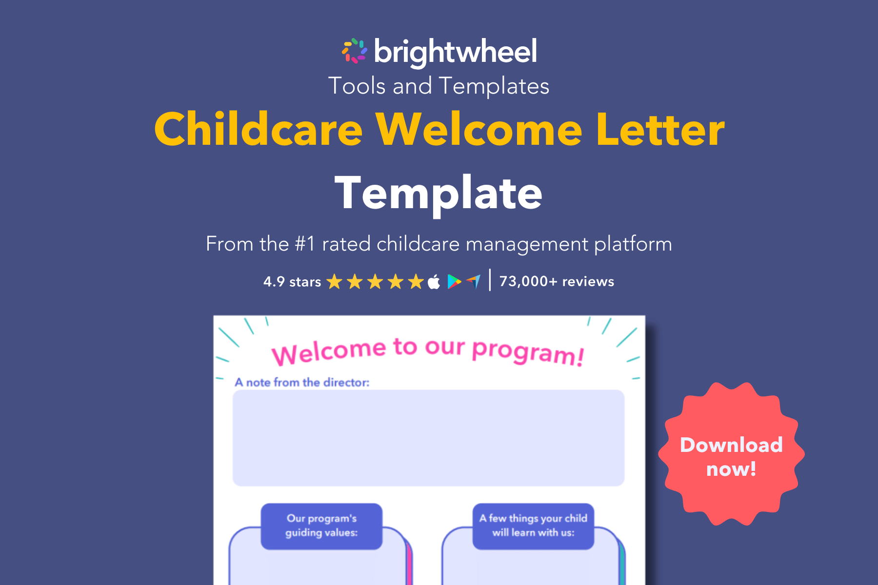 Childcare Welcome Letter Template for New Families - brightwheel