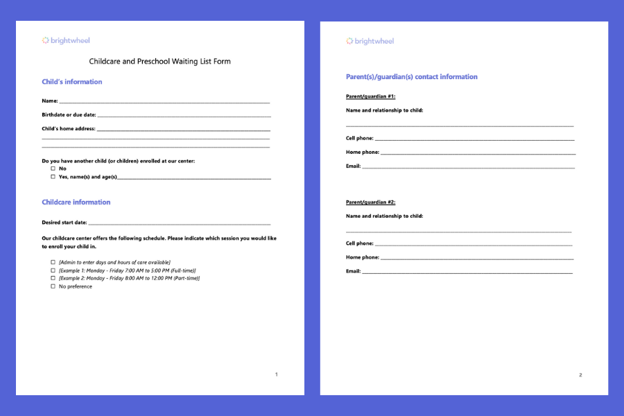 Free Waiting List Template to Maximize Childcare Enrollment