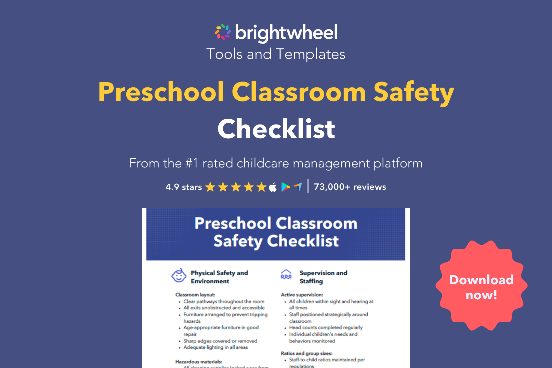 Preschool Classroom Safety Checklist - brightwheel