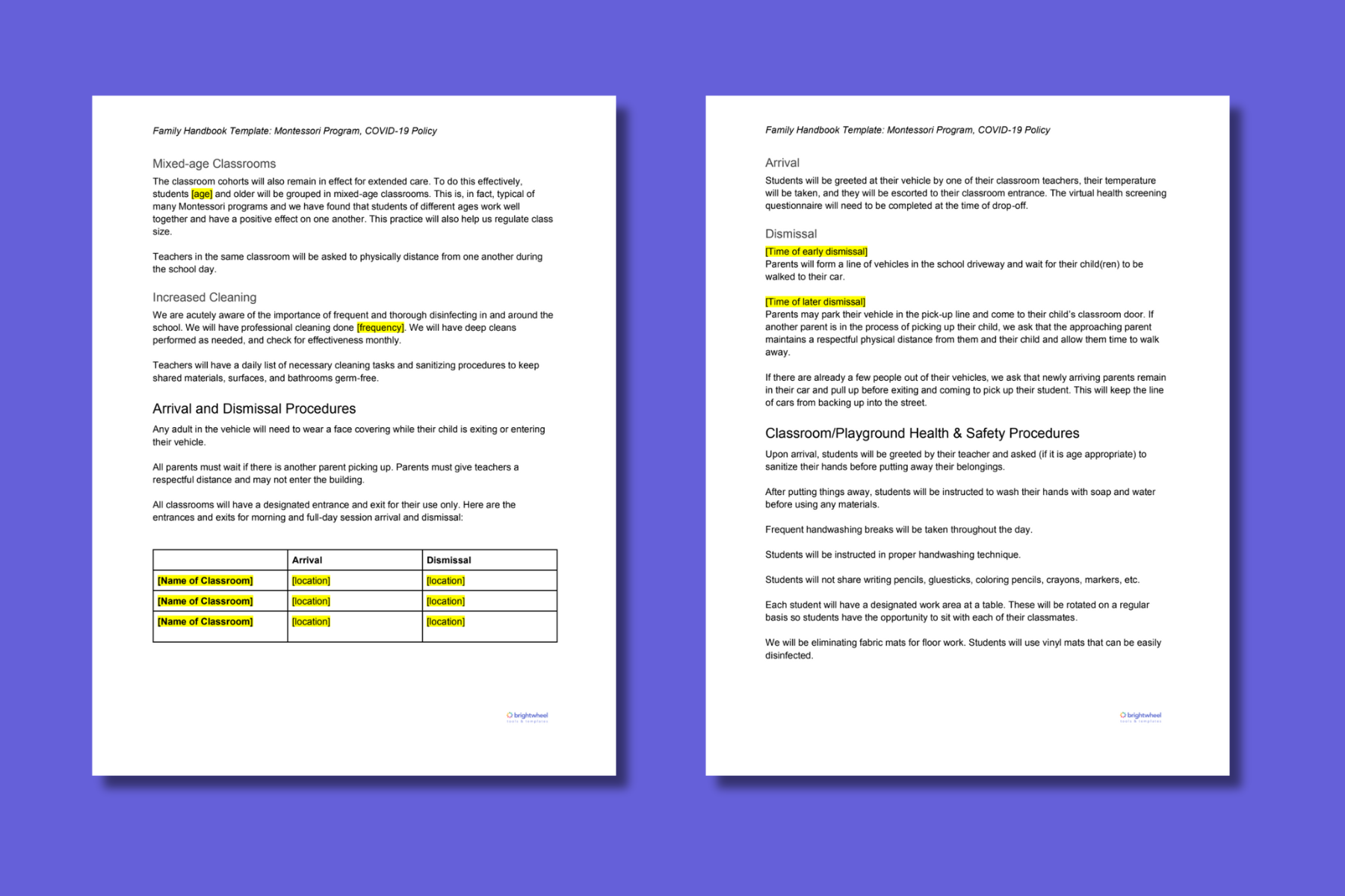 Family Handbook Templates for Childcare Centers and Preschools